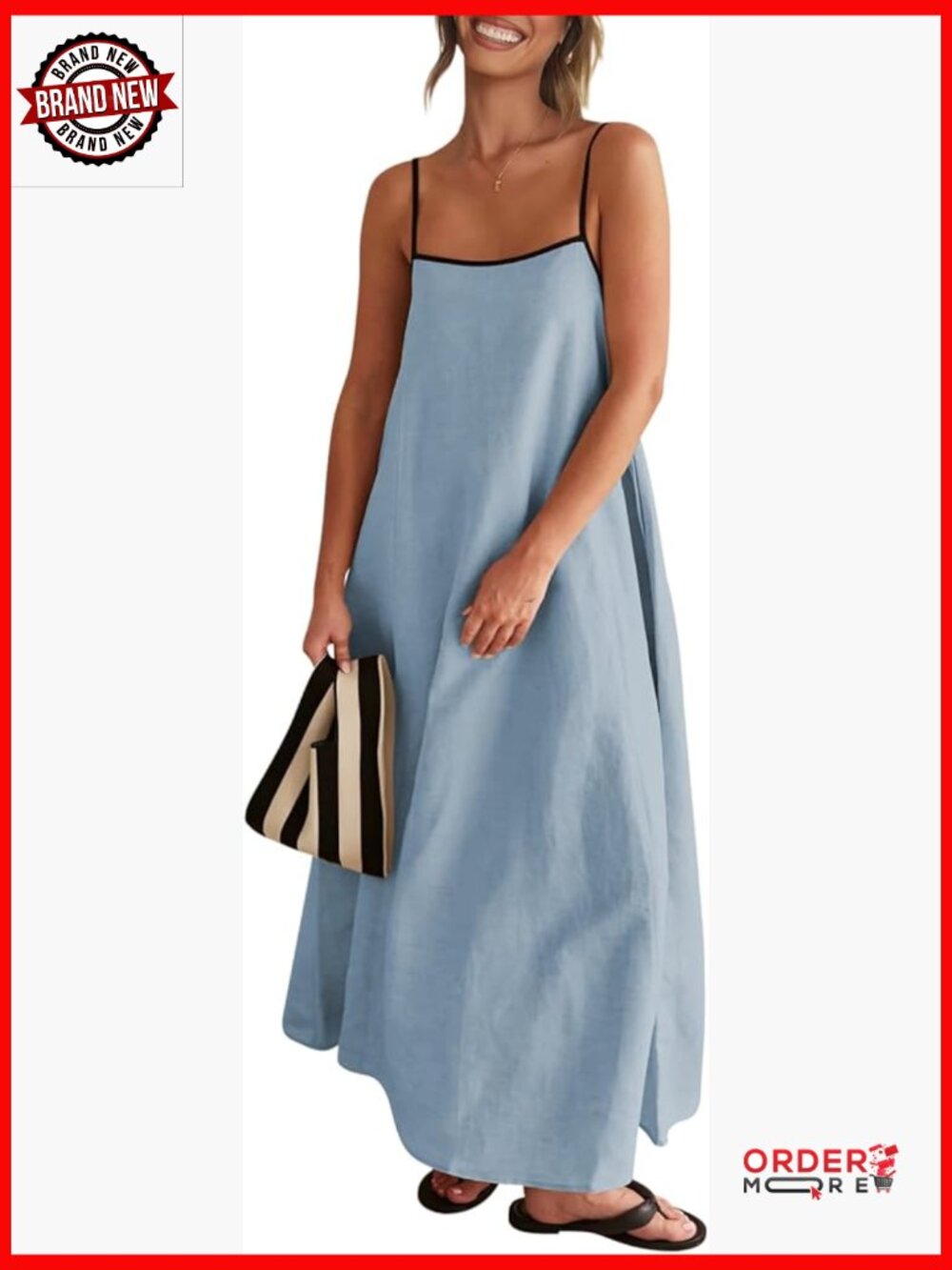 Linen Maxi Dress with Pockets Sleeveless Flowy